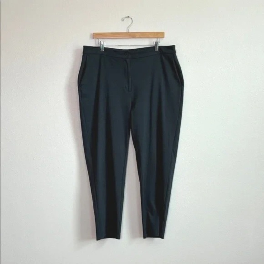 EILEEN FISHER Size‎ XL Dark Grey Organic Cotton Blend Trouser Pants Office